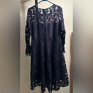 Elegant Riani Lace Dress in Navy